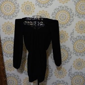 Black long sleeve romper w/pockets XS